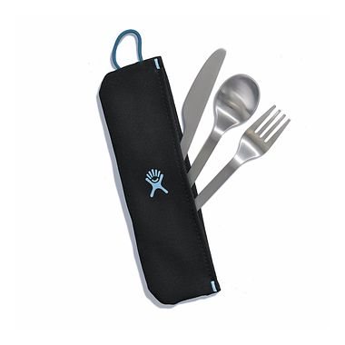 Flatware Set Stainless Pouch Black