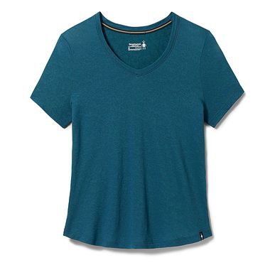 Ws Merino 150 Lace V-Neck SS TwilightBlue